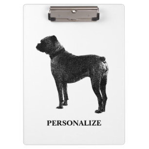 Carpeta De Pinza El tablero el   del perro del boxeador personaliz