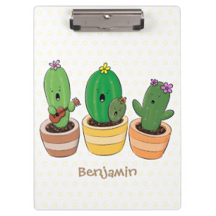 Carpeta De Pinza El trío de cactus lindo canto ilustracion personal