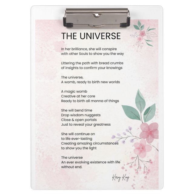 Carpeta De Pinza El Universo - Aumentando el Poema del Empoderamien (Anverso)