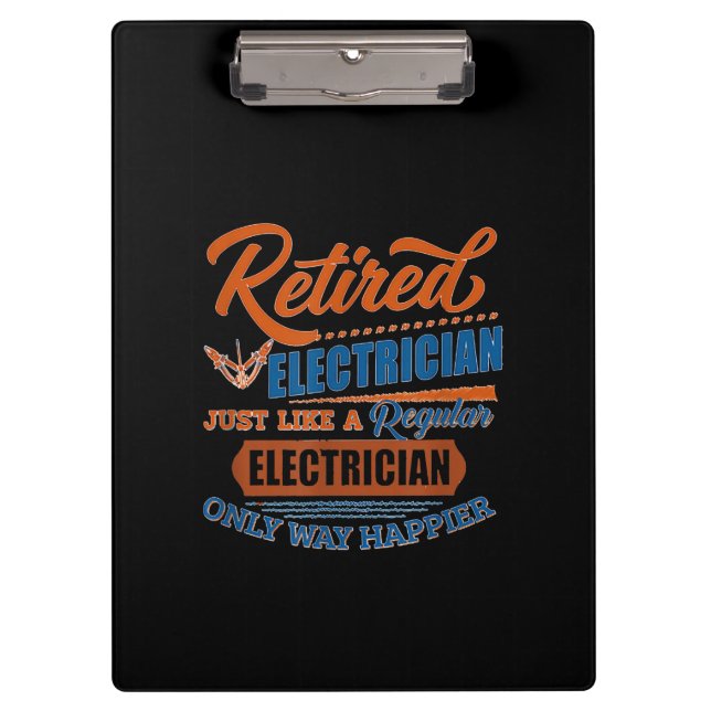 Carpeta De Pinza Electricista jubilado - Regalo eléctrico (Anverso)