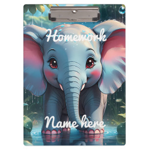 Carpeta De Pinza Elefante lindo personalizado bajo la lluvia