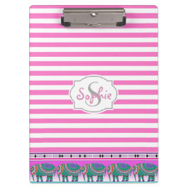 Carpeta De Pinza Elefante Ornate Turquesa Despojado Personalizado