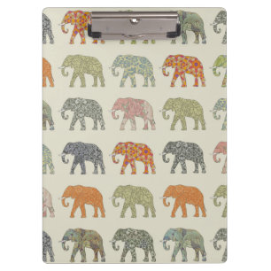 Carpeta De Pinza Elefante Patrón de Animal Colorido Contemporáneo