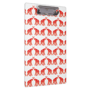 Carpeta De Pinza Elefante rojo afortunado