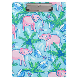 Carpeta De Pinza Elefante rosa Preppy