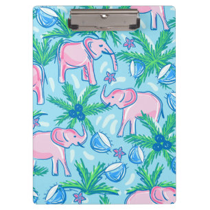 Carpeta De Pinza Elefante rosa Preppy