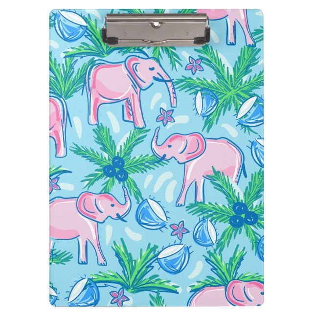 Carpeta De Pinza Elefante rosa Preppy (Anverso)