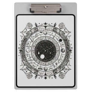 Carpeta De Pinza Elegancia celeste: diseños de zodiaco y constelaci