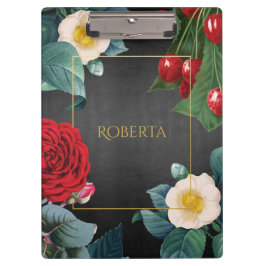 Carpeta De Pinza Elegancia floral vintage personalizada