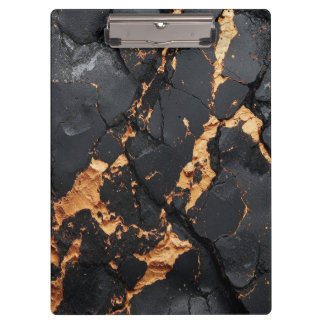 Carpeta De Pinza Elegant Black Marble with Gold Veins Modern Art