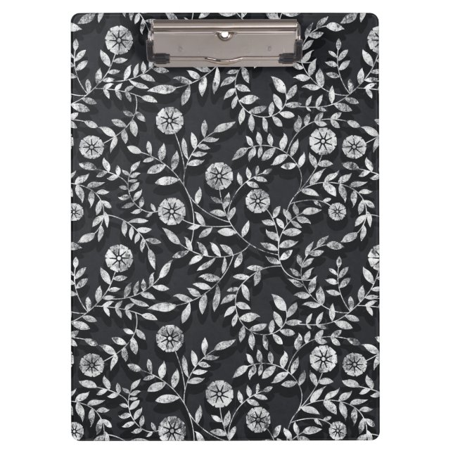 Carpeta De Pinza Elegant Chalkboard Floral Pattern (Anverso)