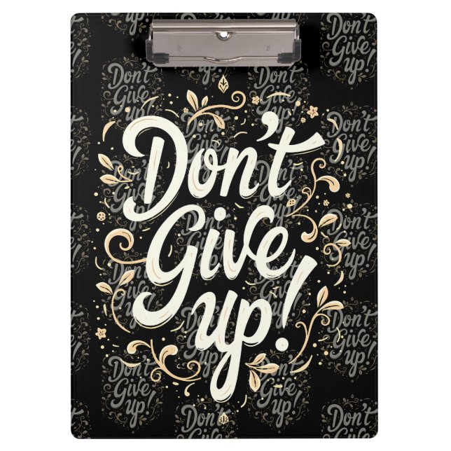 Carpeta De Pinza Elegant Floral "Don't Give Up!" Motivational  (Anverso)