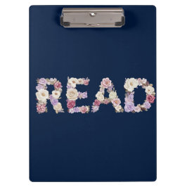 Carpeta De Pinza Elegant Floral READ Typography - Pastel Botanical 