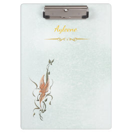 Carpeta De Pinza Elegant Golden Floral Vine clipboard 