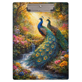 Carpeta De Pinza Elegant Peacock Design Clipboard |
