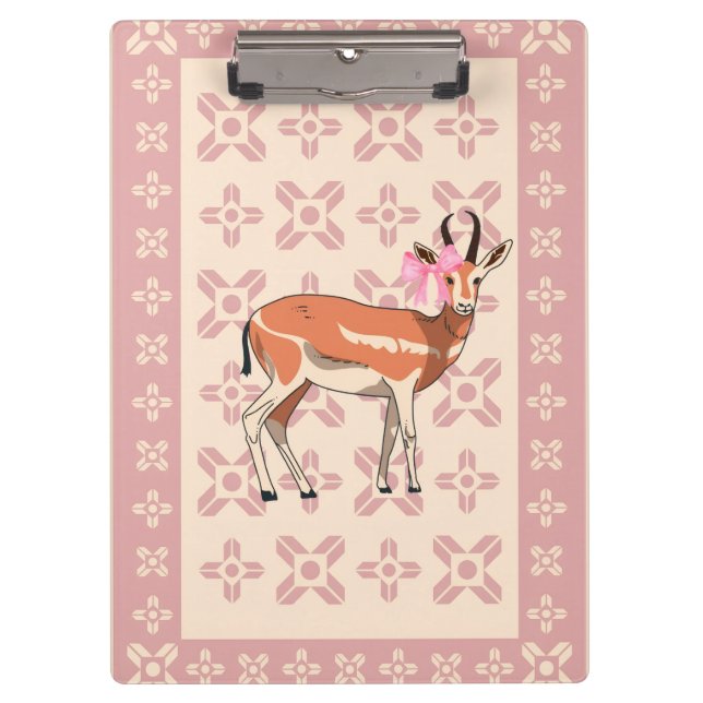 Carpeta De Pinza Elegant Pink Doe-patterned Christmas  (Anverso)