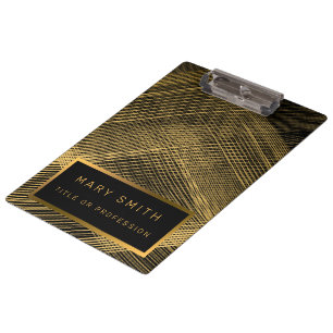 Carpeta De Pinza Elegante 2in1 Luxury Gold Black Business Card y
