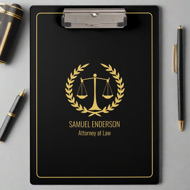 Carpeta De Pinza Elegante abogado negro y dorado (Subido por el creador)