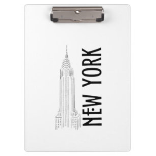 Carpeta De Pinza Elegante abstracción moderna Ciudad blanca y negra