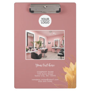 Carpeta De Pinza Elegante Adición Rosa Personalizado  de texto Phot