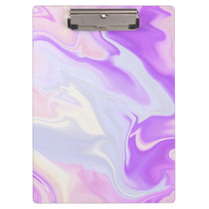 Carpeta De Pinza Elegante azul morado blanco abstracto acuarela
