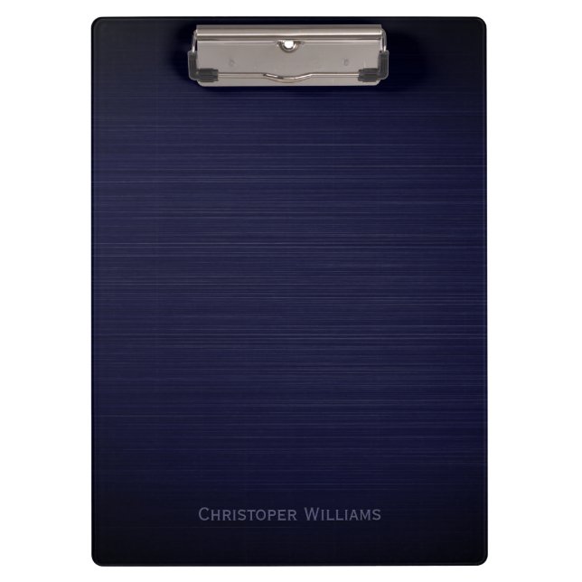 Carpeta De Pinza Elegante azul perforado metalizado personalizado (Anverso)