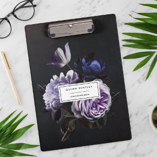 Carpeta De Pinza Elegante Bouquet violeta oscuro con flores persona