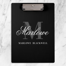 Elegante caligrafía de monograma gris negro
