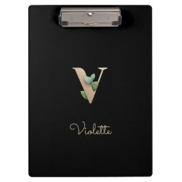 Carpeta De Pinza Elegante carta botánica de monograma V