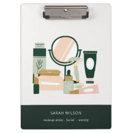 Carpeta De Pinza Elegante cosmético de artistas de maquillaje verde