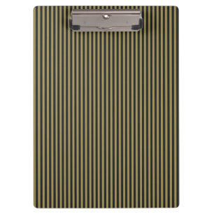 Carpeta De Pinza Elegante delgado oro y franjas verticales azul de