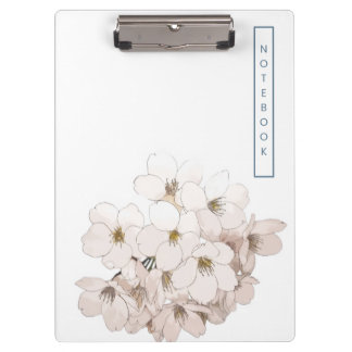 Carpeta De Pinza Elegante Flor de Acuarela Blanca 