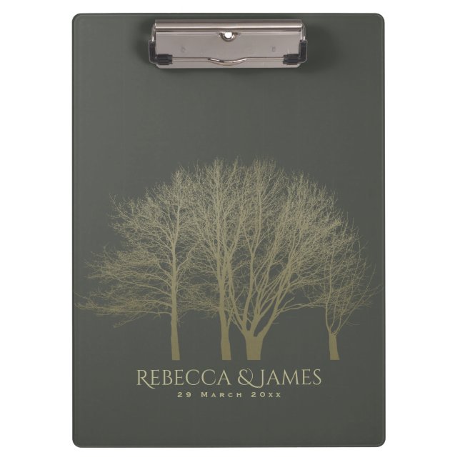 CARPETA DE PINZA ELEGANTE GRIS GOLD FALL OTOMN ÁRBOLES MONOGRAM (Anverso)