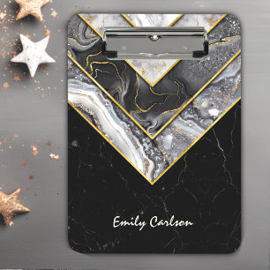 Carpeta De Pinza Elegante gris negro único geométrico