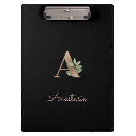 Carpeta De Pinza Elegante letra botánica de monograma A