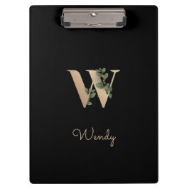 Carpeta De Pinza Elegante letra botánica de monograma W