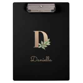 Carpeta De Pinza Elegante Letra botánica monograma D