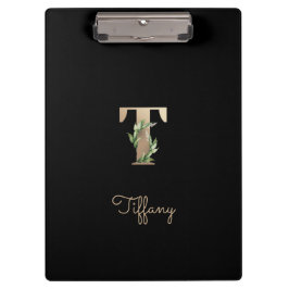 Carpeta De Pinza Elegante Letra botánica monograma T