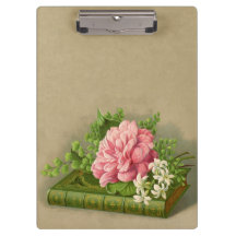 Elegante libro elegante de flores de época peony