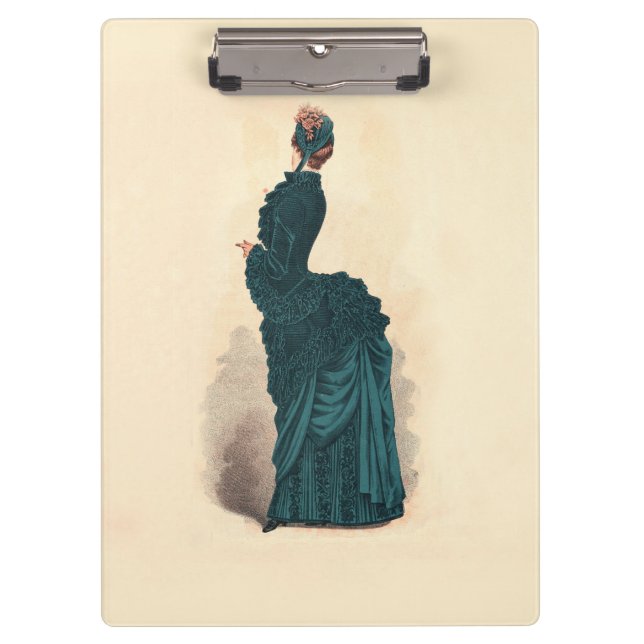 Carpeta De Pinza Elegante Moda de Vestido Victoriano Azul (Anverso)