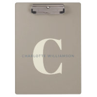 Elegante Monogramo Nombre Profesional Taupe Brown