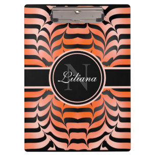 Carpeta De Pinza Elegante Naranja estético e impresión de piel de t