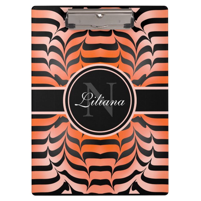 Carpeta De Pinza Elegante Naranja estético e impresión de piel de t (Anverso)