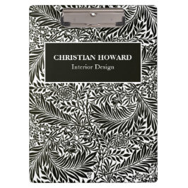 Carpeta De Pinza Elegante negocio de follaje negro y blanco