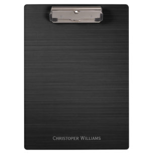 Carpeta De Pinza Elegante negro perforado metalizado personalizado