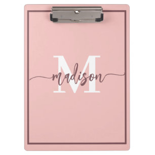 Carpeta De Pinza Elegante nombre con monograma en escritura con ton