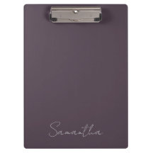 Elegante Nombre Personalizado Purple Taupe