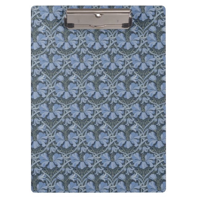 Carpeta De Pinza Elegante patrón floral de acuarela azul (Anverso)