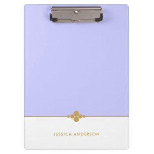 Carpeta De Pinza Elegante Periwinkle White Gold Personalizado