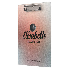 Carpeta De Pinza Elegante Purpurina de Naranja de plantilla de foto